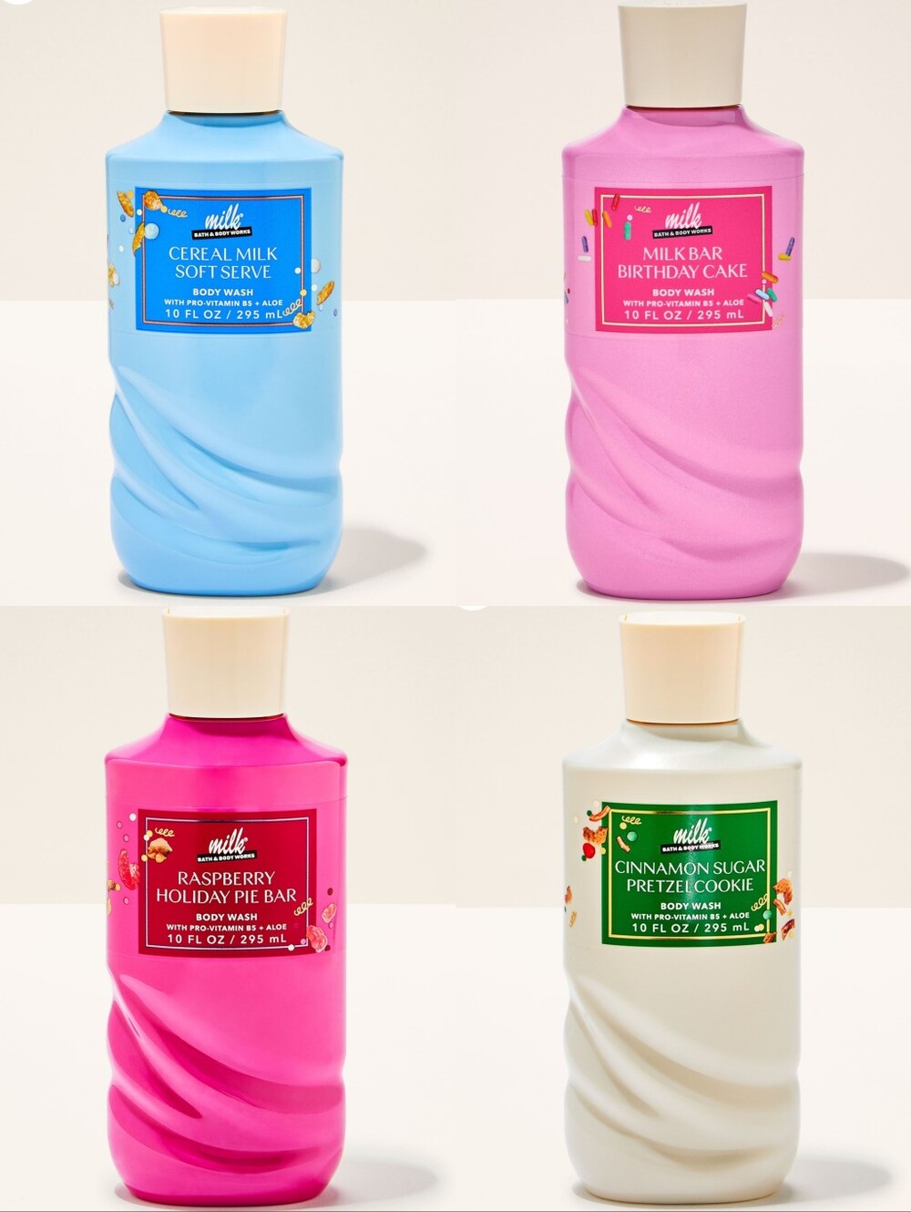 Bath & Body Works Milk Bar Collection Body Wash 4 Piece Set NEW RARE